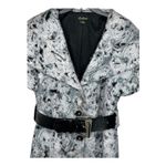 Cartise Ombré Wool Blend Belted Portrait Collar Blazer Dress Small Black Photo 2