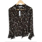 Trina Turk NEW NWT  Alora Leopard Tie-Neck Blouse Size Large Photo 6
