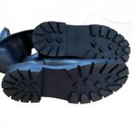 ZARA  Black Stretch Vegan Leather Over The Knee Flat Lug Sole Boot Sz 39 Photo 5