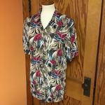 Vtg Bright 90s tropical floral button down shirt Photo 6