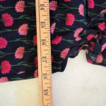 J.Crew Womens Navy Floral Ruffle Neck Tie Keyhole Flutter Sleeve Top XS Photo 7