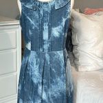 YA Los Angeles  Blue Tie Dye Denim Look Collared Dress Womens Small Summer Photo 1