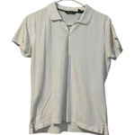 Eddie Bauer ‎ Shirt Women’s Large White Polo Short Sleeve Pima Cotton Preppy Golf Photo 0
