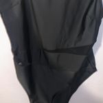 Woman’s 3XL Black Contrast Mesh Front Sexy One Piece Swim Suit Size 3X Photo 2