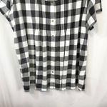 Woman Within  Plus Size 30/32 Top 3X Black White Buffalo Plaid Short Sleeve 1115 Photo 3