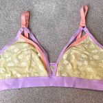 Colsie Lace Strappy Front Unlined Bralette Size L Yellow Size L Photo 0