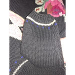 CRAZY HORSE  Black with Flowers Knit Long Sweater Size‎ 6 Photo 5