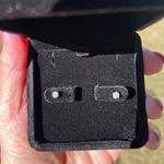 Natural Diamond Stud Earrings .30 Carat TW 14K White Gold Setting EUC Silver Photo 0