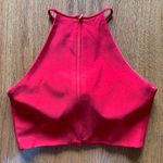 Sherri Hill Two Piece Halter High Slit Red Prom Dress Photo 4