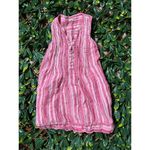 Faherty  Isha Linen Dress Pink Cinque Terre Stripe Sleeveless Dress Size XS Photo 3