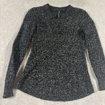 Athleta  Sierra Crew Sweater Womens XS‎ Black Marl Wool Blend Long Sleeve EUC Photo 0