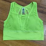 Mono B Neon Lime Green Mesh Cutout Sports Bra Tank Top Athletic Workout Gym L Size L Photo 0