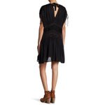Free People Black Love on the Run Embroidered Smocked Accent Dress Photo 3