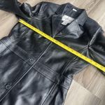 Vintage Black Leather Jacket Medium Womens Button Up‎ Buttery Soft 90s Y2K Lined Photo 4