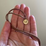 Fossil  Brown Suede Bracelet or Necklace Enamel Round M‎ Charm Rustic Boho Vibes Photo 6