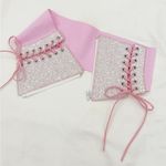Pink Glitter Fairycore Metallic Pastel Harajuku Corset Belt Balletcore Photo 2