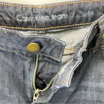 Calvin Klein Jeans  Dark Rinse Raw Cuffed Denim Shorts, Size 14 INV145 Photo 4