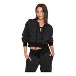 Victoria's Secret  NWT medium cropped lace-up animal print gray black sweatshirt Photo 1