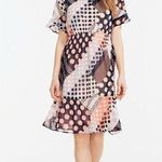 Nautica Dress Womens size Small Pink Multicolor Floral Cinch Waist Shear Photo 0