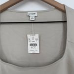 J.Crew  Cap-Sleeve Stretch Cotton-Blend Squareneck‎ Tank Top Size L Photo 4