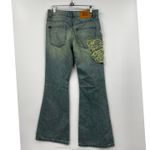 BDG Low-Rise Flare Butterfly Applique Denim Blue Jeans Size 25 Photo 10