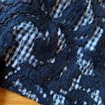 NWT Navy lace gingham Carven skirt size 38 (US 6) Blue Photo 3