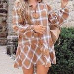 Prómesa Orange Plaid Tunic Dress Photo 0