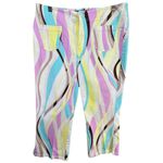 Escada Sport Capri Pants M Multicolor Rainbow Retro Waves Maximalist Eclectic White Size M Photo 1