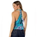 Free People Hot Tropics Tank Top M Floral Print Halter Blue Boho Chic/XS Photo 1