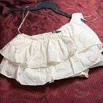 ZARA  White Ruffled Off-Shoulder Top Photo 0