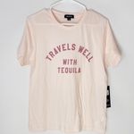 Wildfox  pink Travels well with Tequila tee size small NWT Photo 1