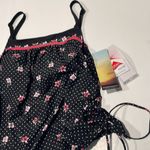 🇺🇸Beach house 8 NWT Black Floral Polka Dot pink tankini swim suit bathin… Photo 1