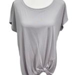 Double Zero Pale Gray Knot Front Short Sleeve Top Women’s Size Large Photo 7