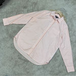 Lands' End Lands’End Women’s Butto Down Shirt Top Stripes Classic Longsleeve White Orange M Photo 1