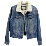 Ashley Vintage Charm Denim Sherpa Lined Distressed Blue Jean Jacket Womens M Size M Photo 1