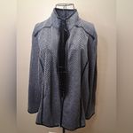 Karen Scott  SPORT  Black and White Striped Jacket Photo 12