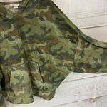 American Eagle  Green Camo Plush Velveteen Pullover Dolman Sleeve Hoodie Small Photo 3