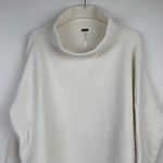 Free People  Ottoman Slouchy Mock Neck Tunic Sweater in White Size Small Photo 4