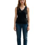 Nicole Miller  Vintage Knitwear Linen Blend Top Black Size Medium Indie Sleeze Photo 1