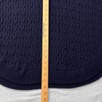 Talbots ‎ Navy Blue Cable Knit Wool Blend Poncho Sweater Shawl Collar Side Button Photo 6