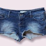 Papaya Y2K side zip low rise jean shorts Photo 0