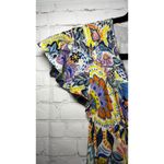 VICI  Maxi Dress Floral Print Tie Front Flutter Sleeve Deep V Neck Size XL Photo 4