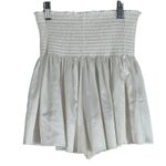 Natural Life Shorts Womens S White Daisy Satin Smocked Waist Boho High Rise Photo 3