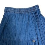 Vintage Crazy Cowgirl Tiered Maxi Skirt Concho Button Front Elastic Waist Sz Sm Blue Photo 4