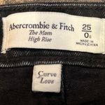 Abercrombie & Fitch  Size 25 The Mom High Rise Curve Love Black Distressed Jeans Photo 5
