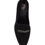 Vince Camuto NEW VINCE‎ CAMUTO Almond-toe Pump Black Suede block heel pump front chain… Photo 3