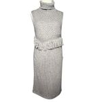 Nomad Morgan Carper Tunic Dress Womens S Gray Knitted Fringe Slits Boho Chic Photo 1