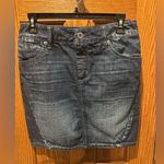 American Eagle Live Your Life High Rise Denim Skirt Size 4 Dark Wash Jean Photo 0