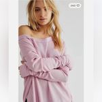 Free People  We the Free Pink Waffle Oversized Long Sleeve Blouse Size‎ Small Photo 7