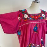 Handmade  Embroidered Floral Mexican Dress  Pink Photo 4